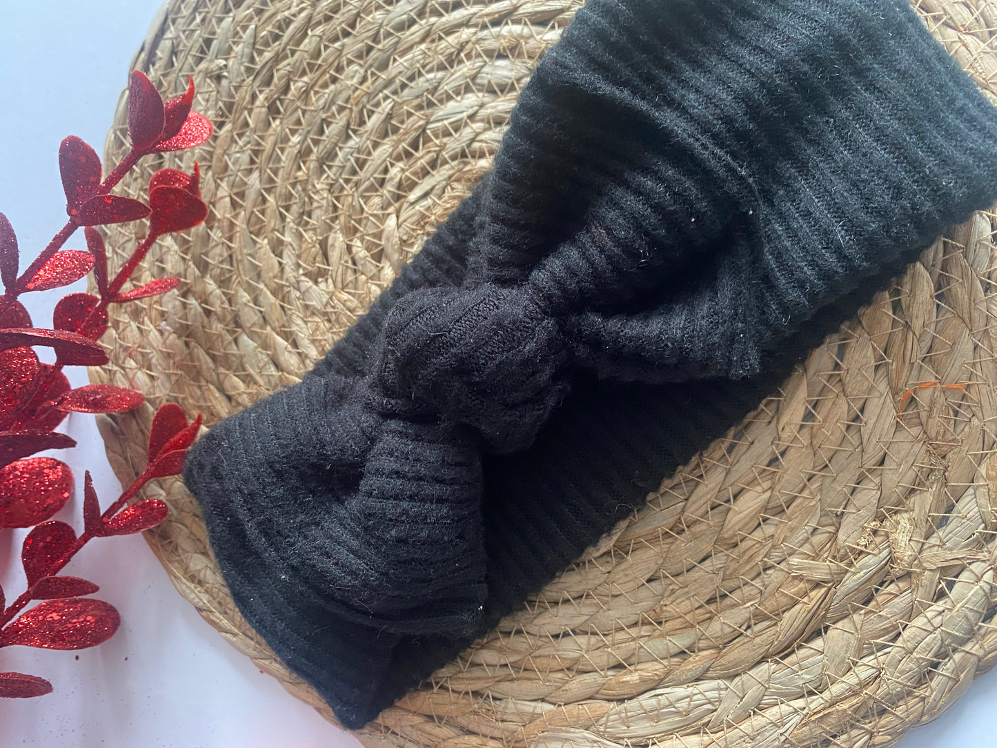 Black knitted topknot