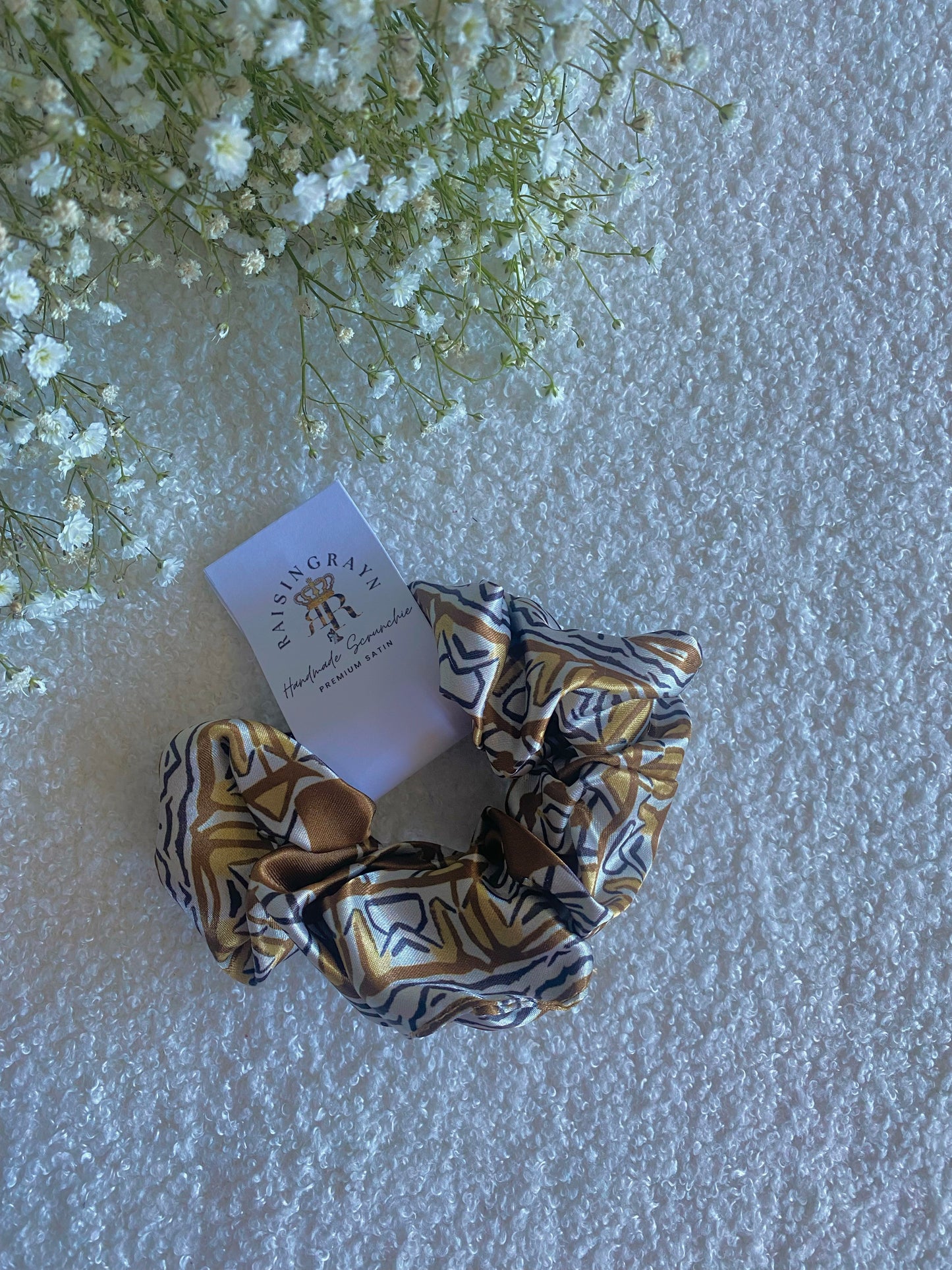 African Print Regular Satin Scrunchies
