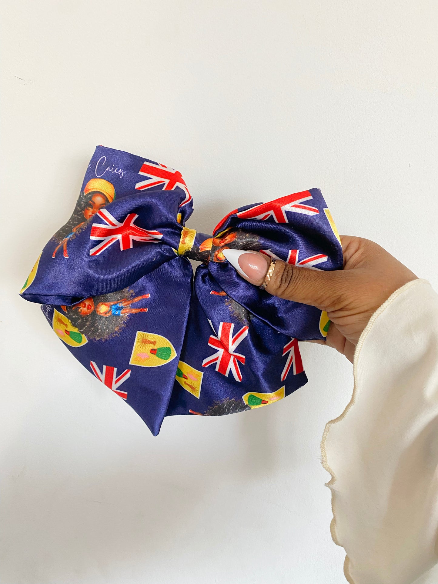 African & Caribbean Satin Bow Hair Clips