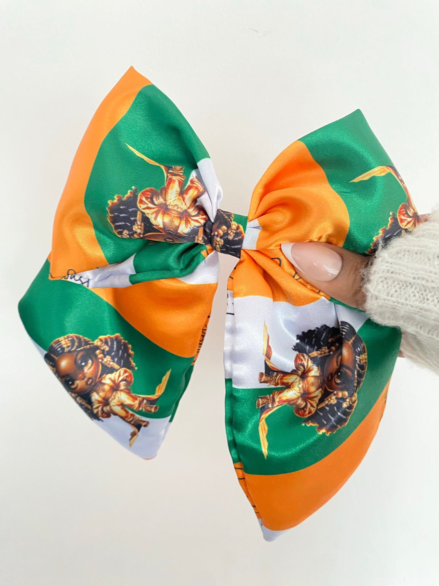 African & Caribbean Satin Bow Hair Clips