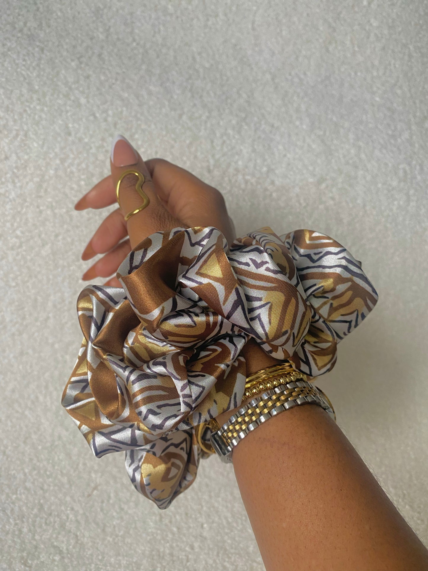 XL African Print Satin Scrunchies