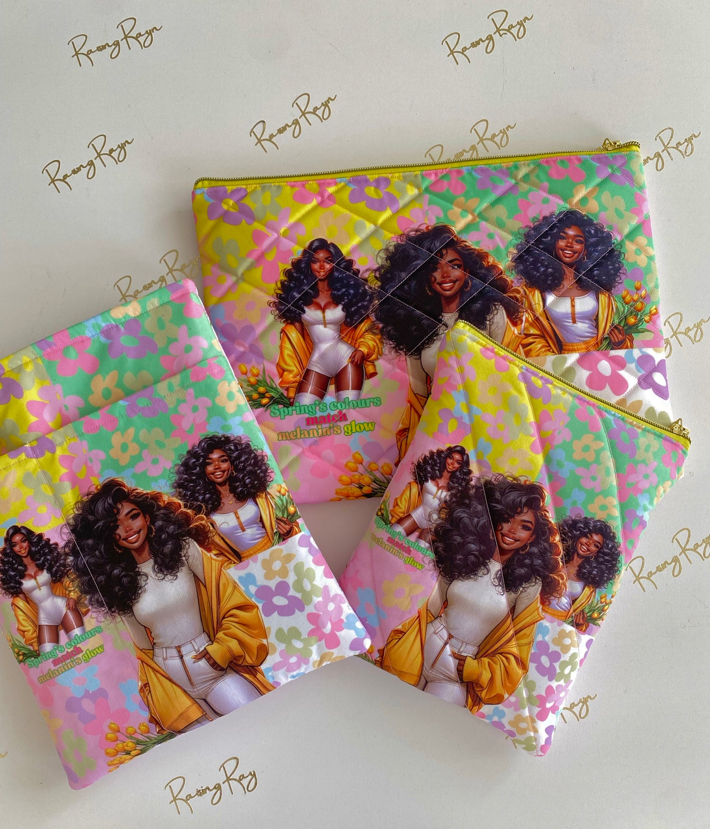 Melanin Spring Quilted Pocket Book Sleeve