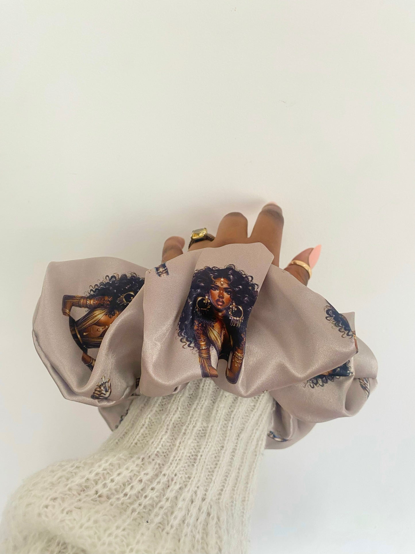 Ayanna Mocha Queen Satin Scrunchie