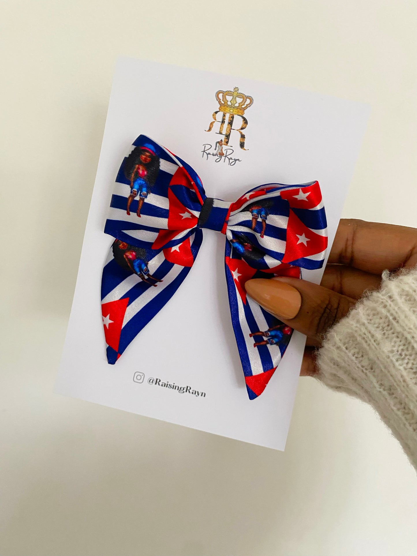 African & Caribbean Satin Mini Bow Hair Clips