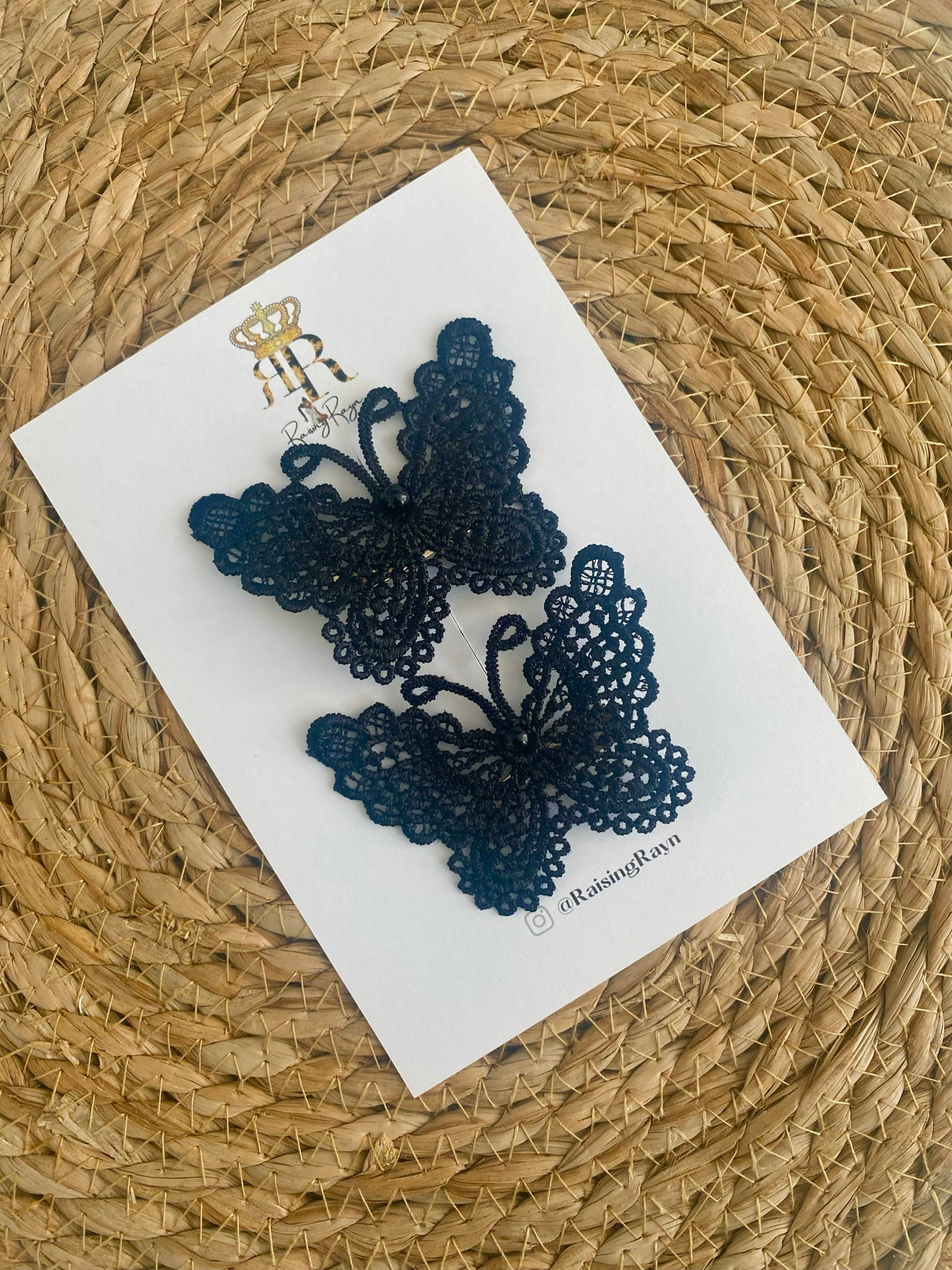 Lace Butterfly Floral Pearl embroidered Flower hairclip