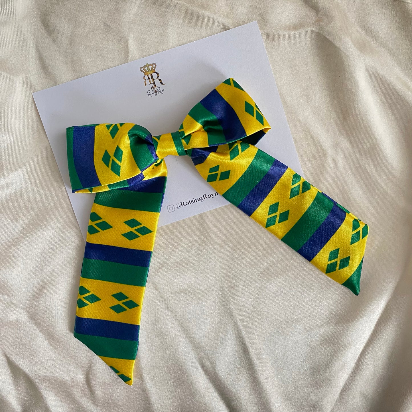 African & Caribbean Satin LongTail Mini Bow Hair Clips