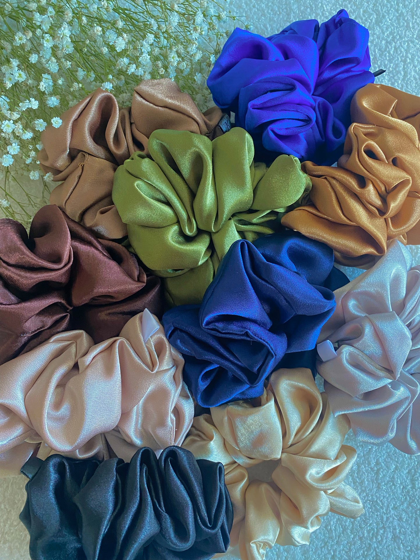 Plain XL Premium Satin Scrunchies