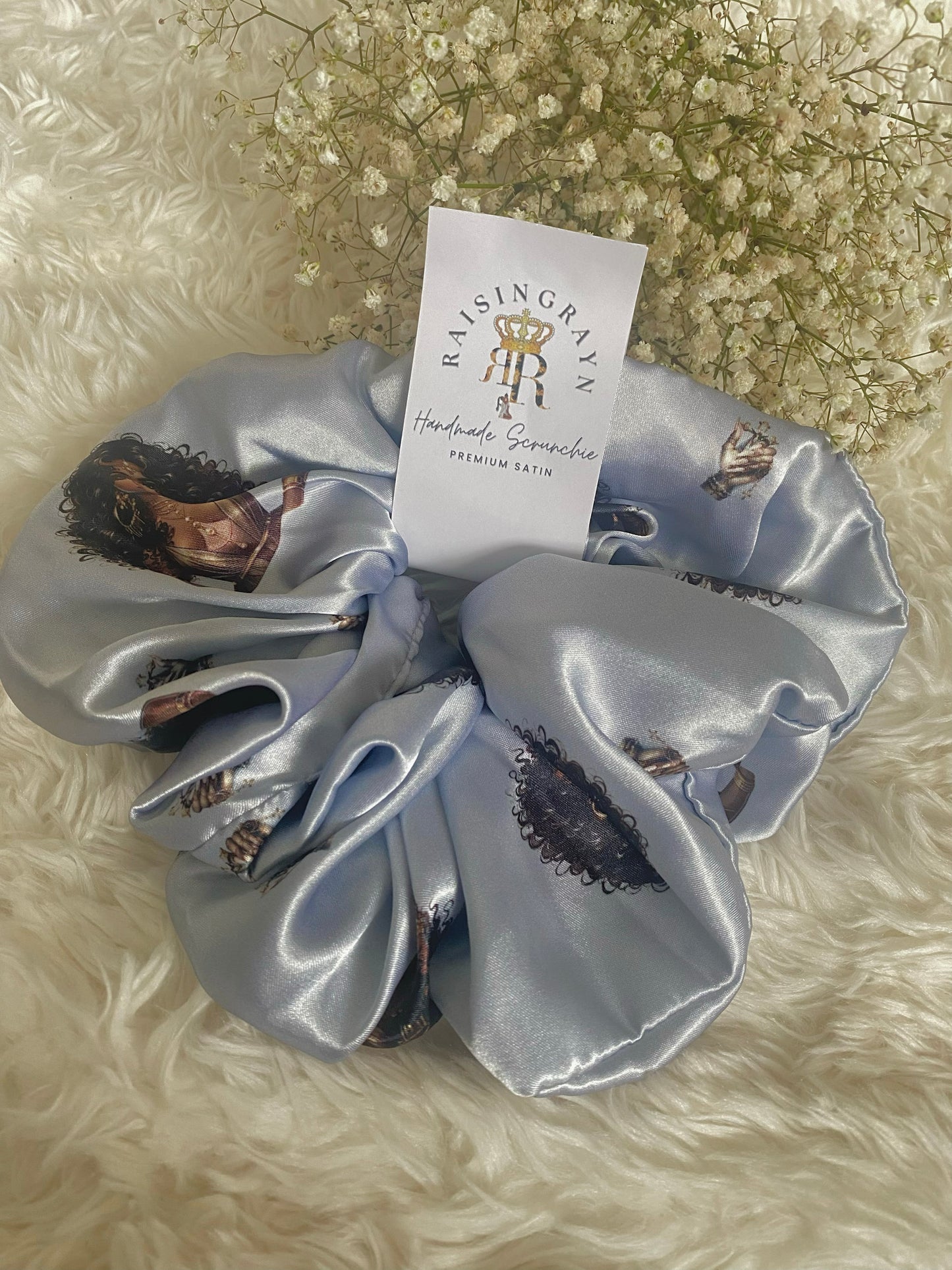 Ayanna Autumn Damask Satin Scrunchies