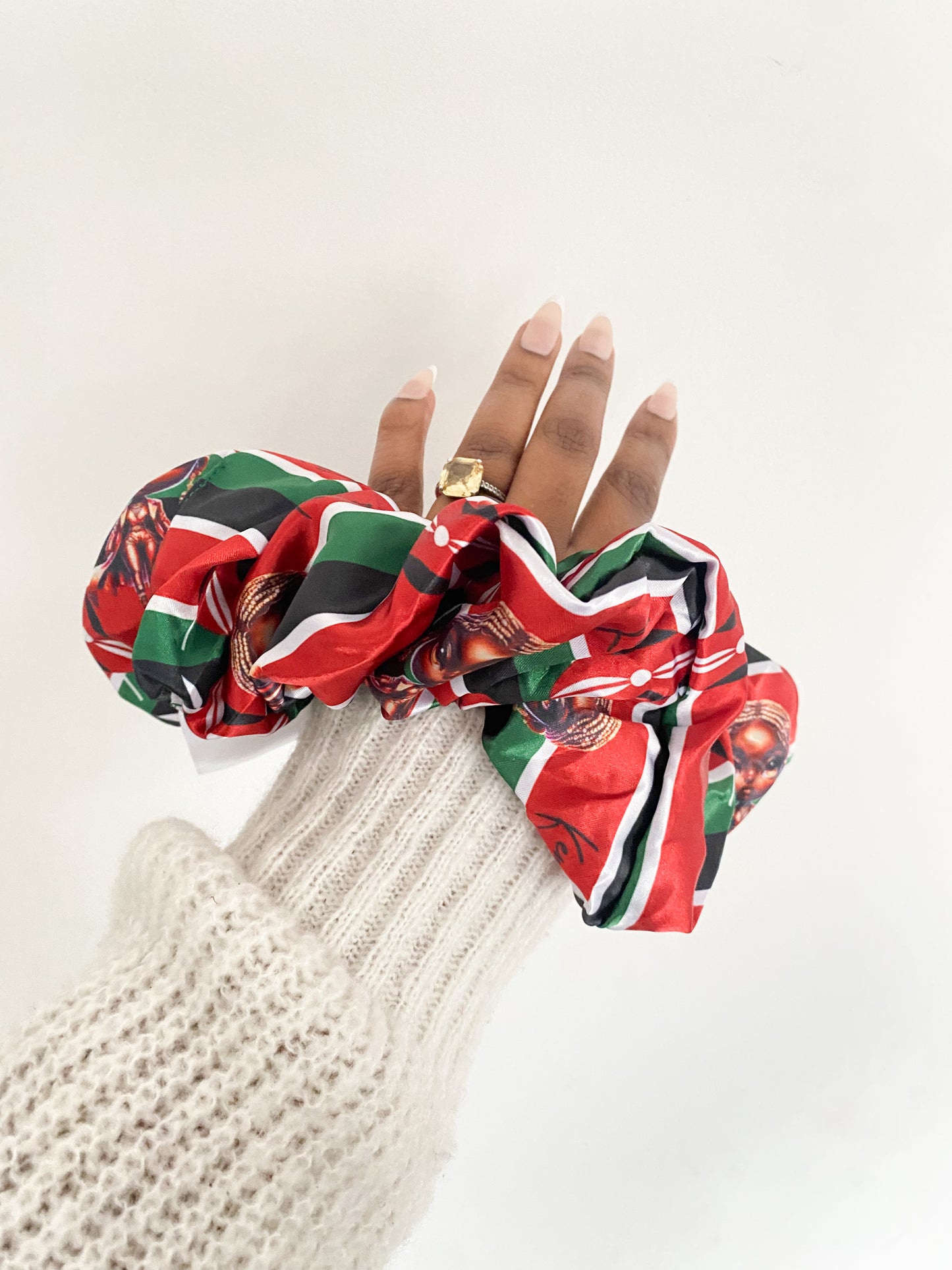 African & Caribbean Satin XL Scrunchies