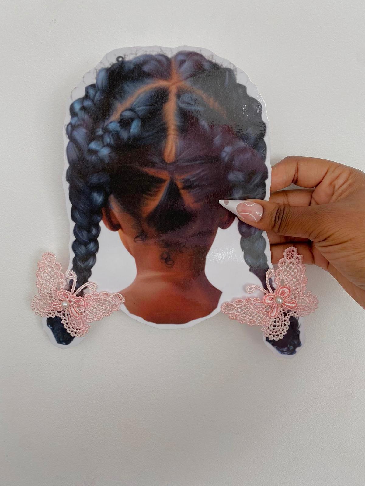 Lace Butterfly Floral Pearl embroidered Flower hairclip
