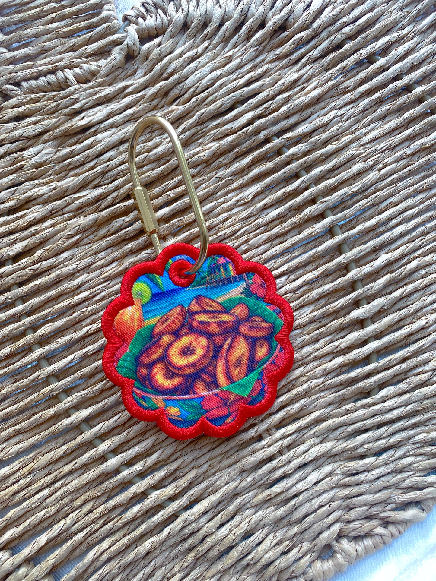 Embroidered Caribbean Keychains/Bag Tag