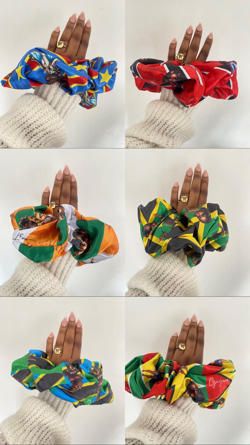 African & Caribbean Satin XL Scrunchies