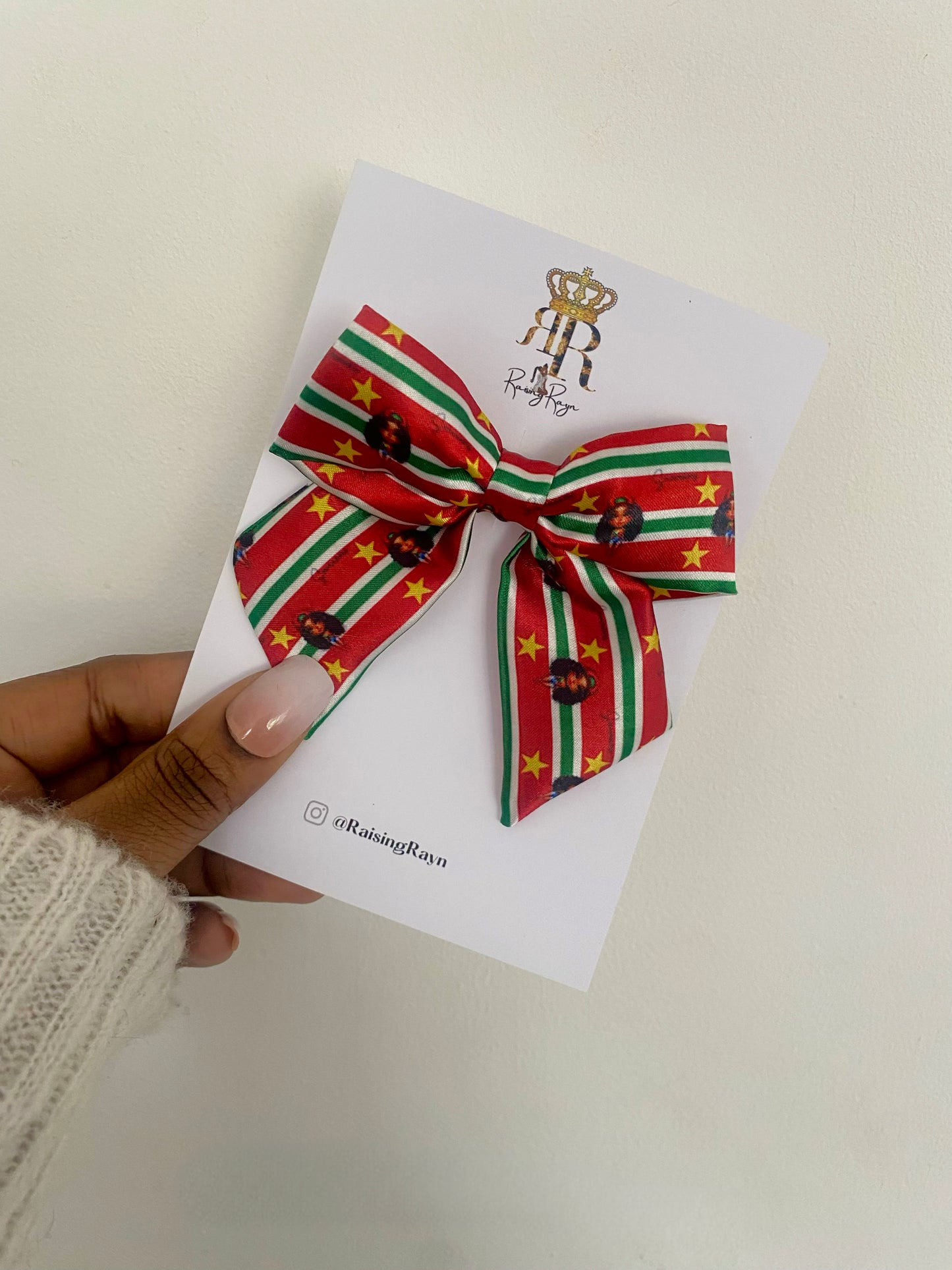 African & Caribbean Satin Mini Bow Hair Clips