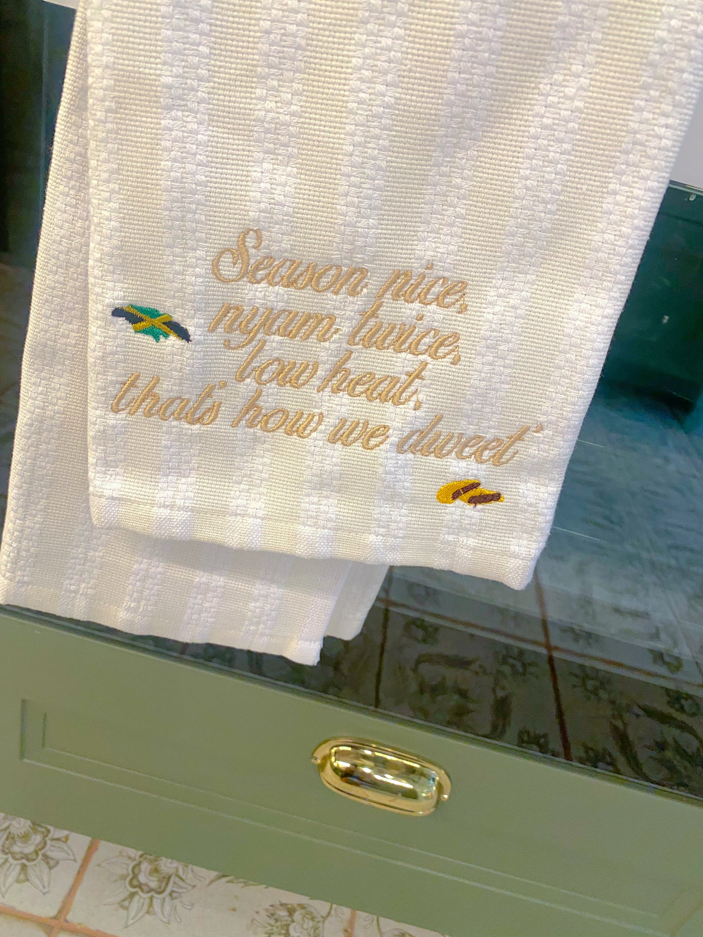 Caribbean Slogan Tea Towel