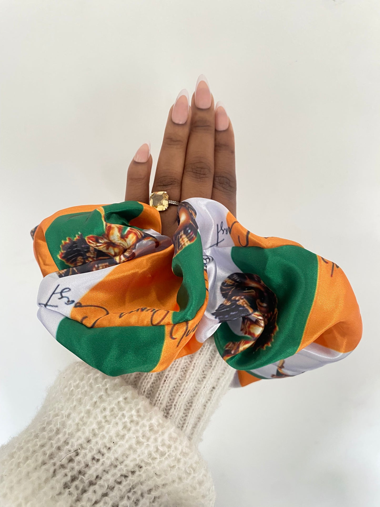 African & Caribbean Satin XL Scrunchies