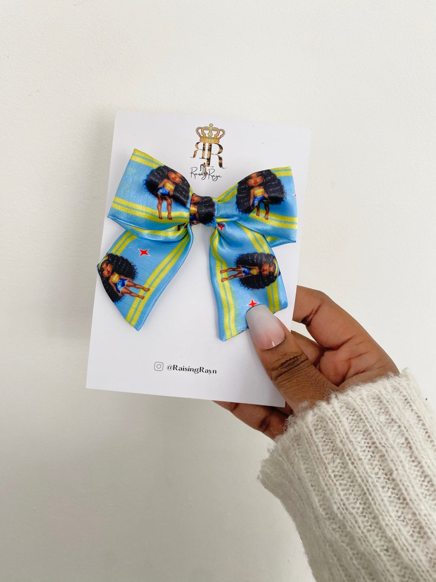 African & Caribbean Satin Mini Bow Hair Clips