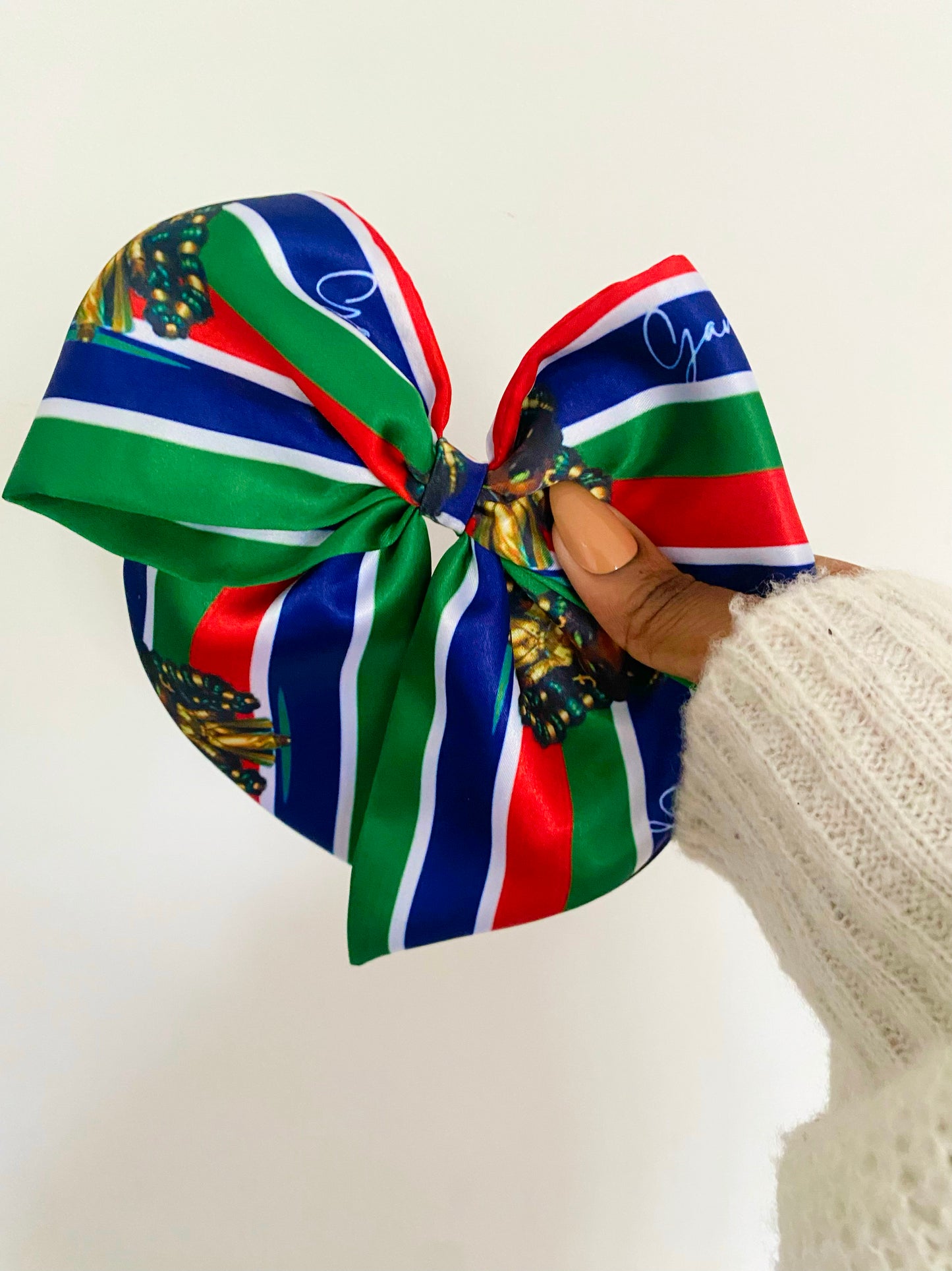 African & Caribbean Satin Bow Hair Clips