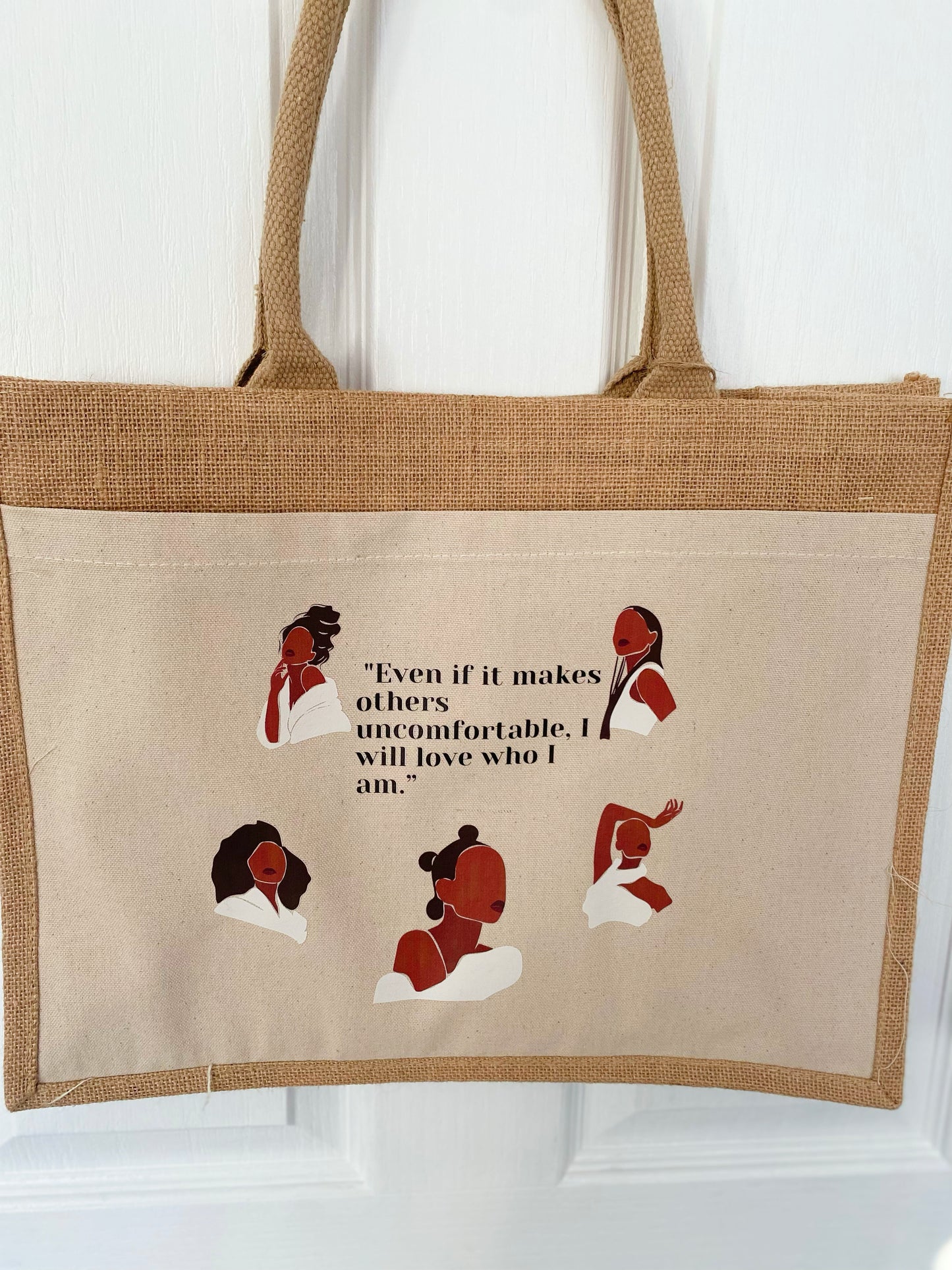 Abstract Women Jute Shopper