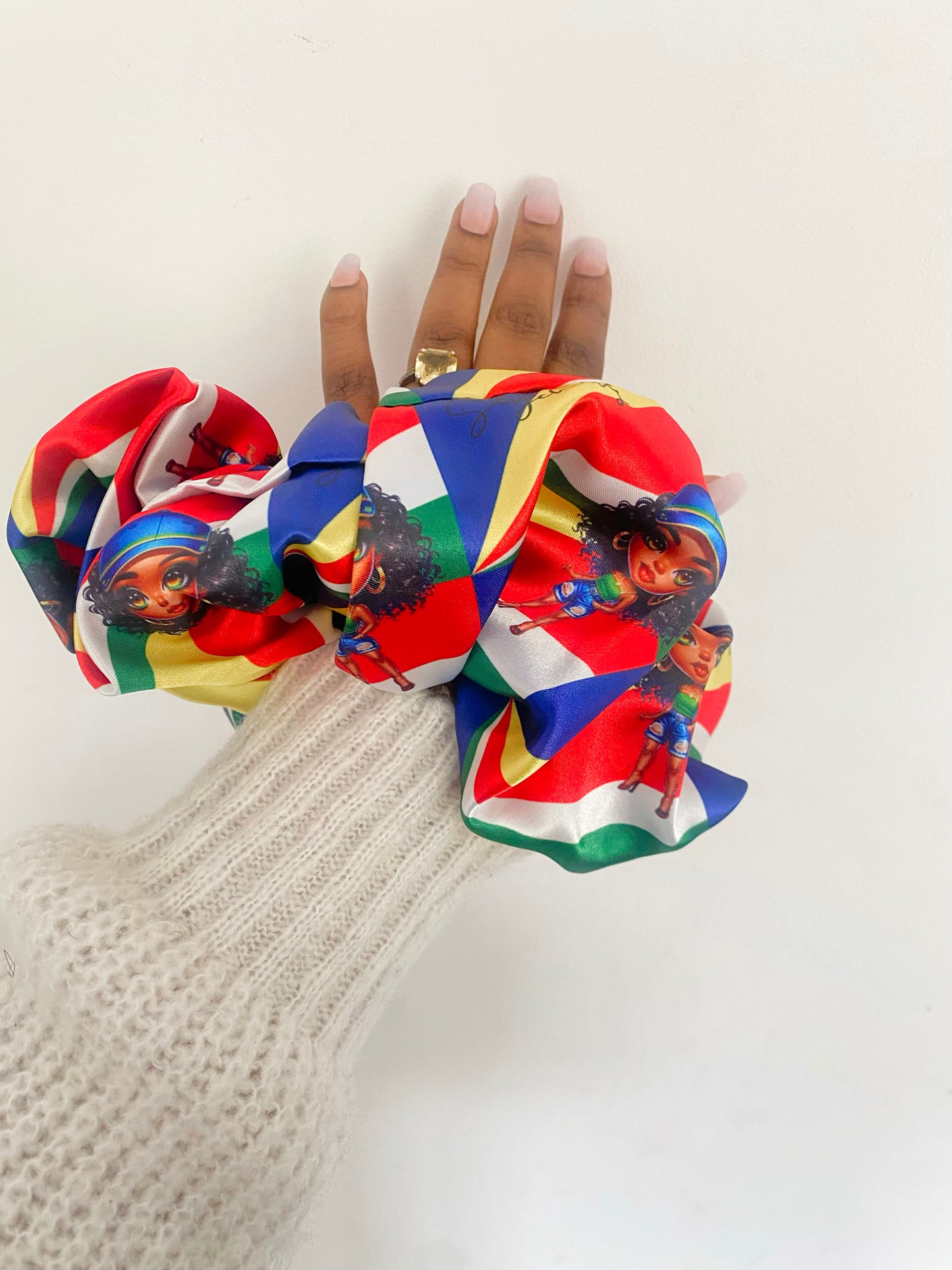 African & Caribbean Satin XL Scrunchies