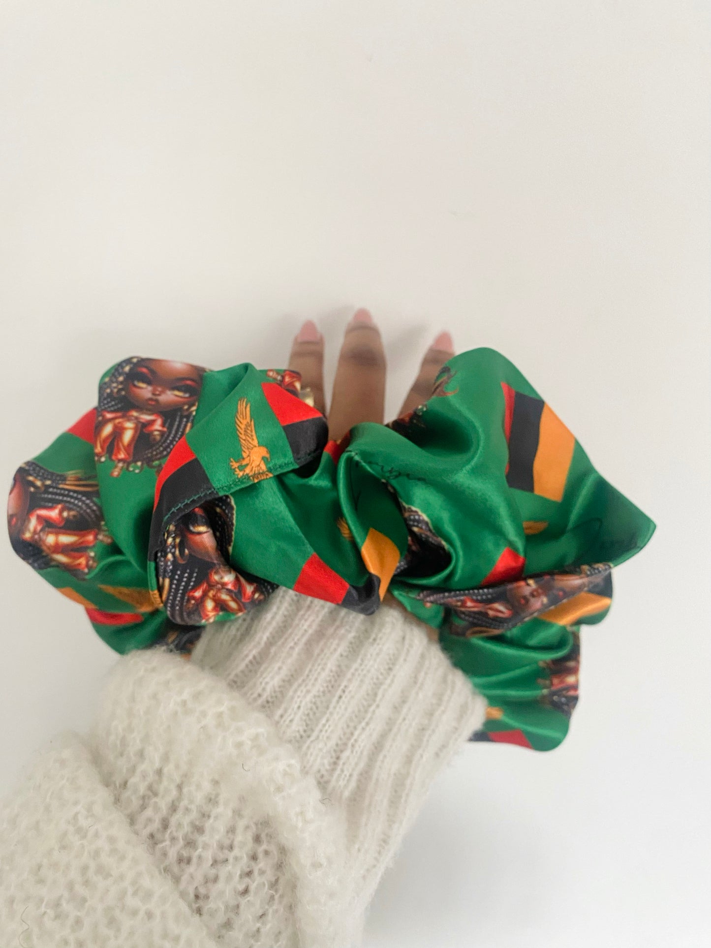 African & Caribbean Satin XL Scrunchies