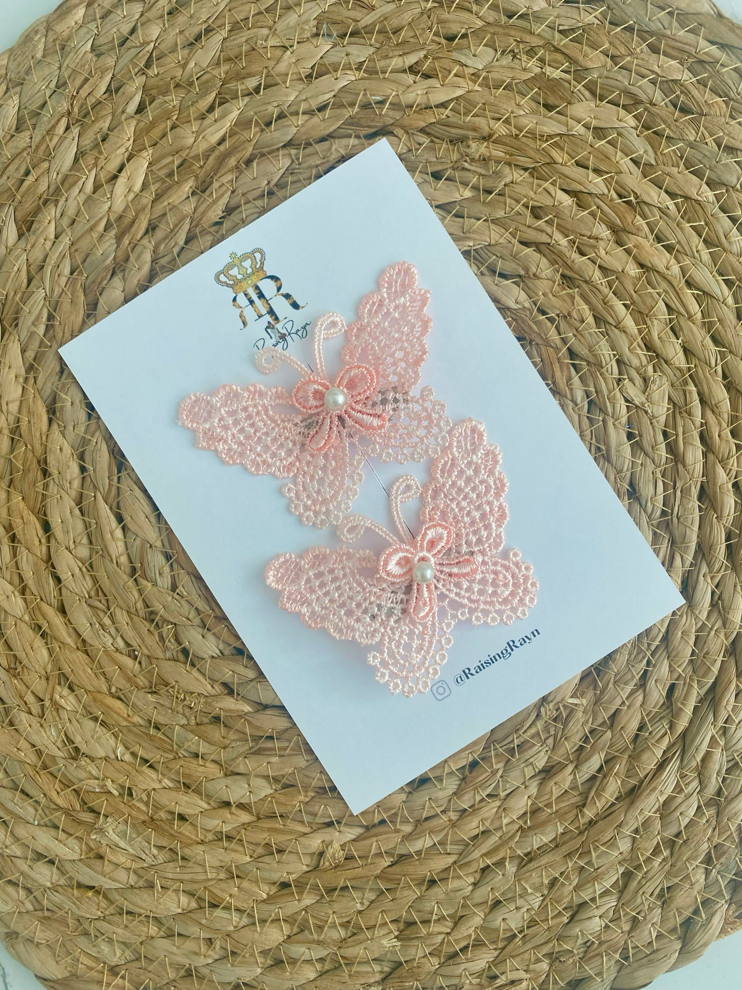 Lace Butterfly Floral Pearl embroidered Flower hairclip