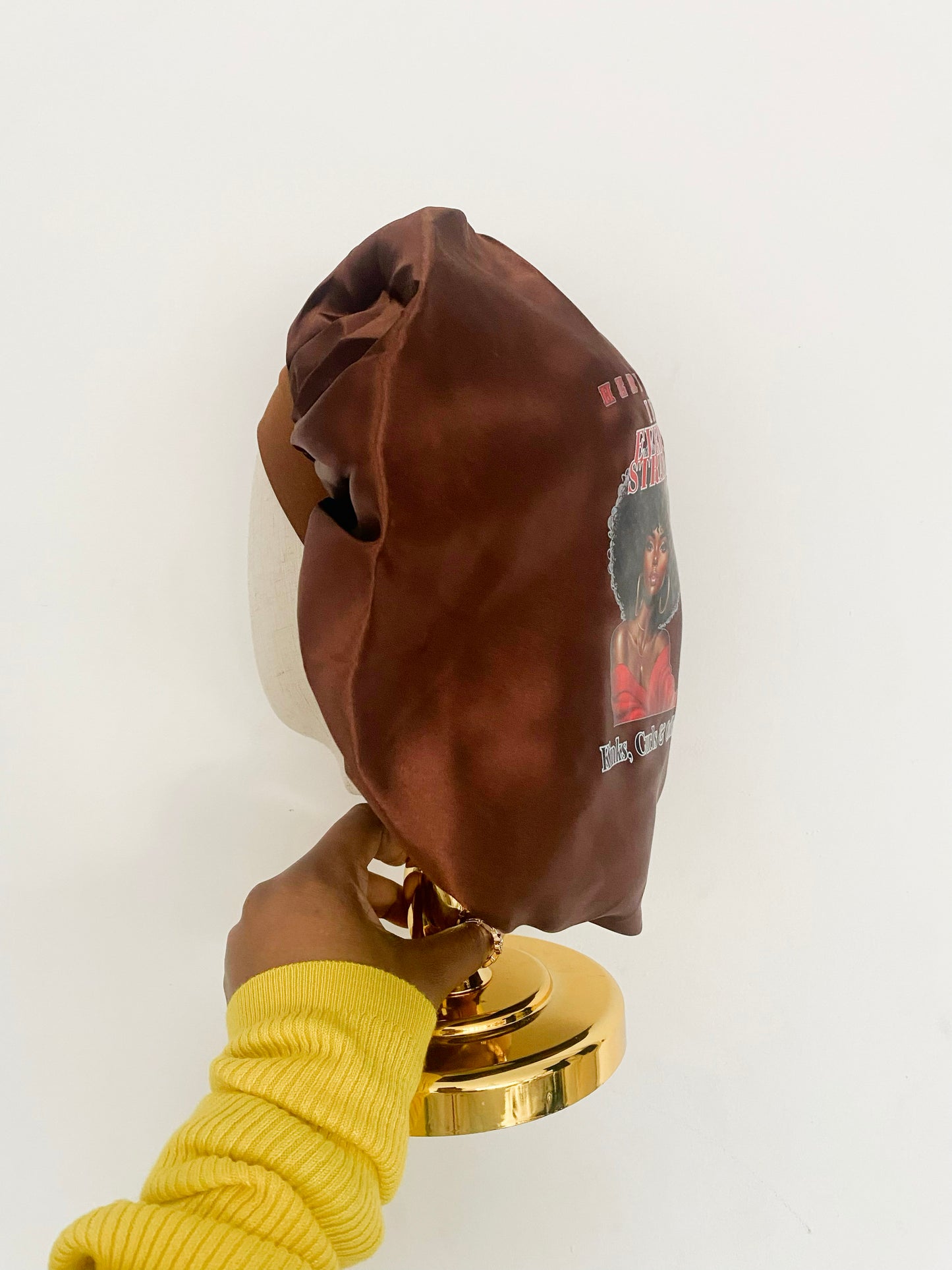 * NEW* Brown Kinks, Curls & Coils Bonnet (Band)
