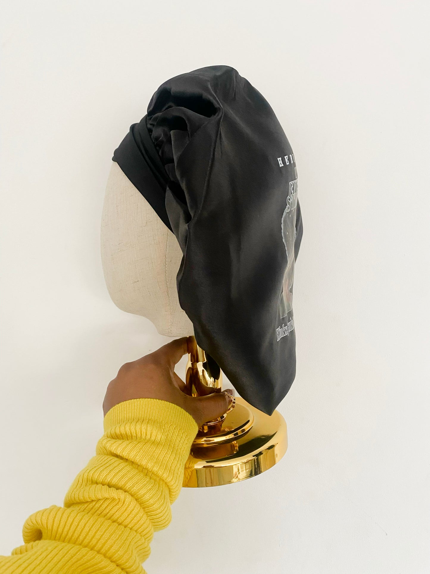 * NEW* Black Kinks, Curls & Coils Bonnet (Band