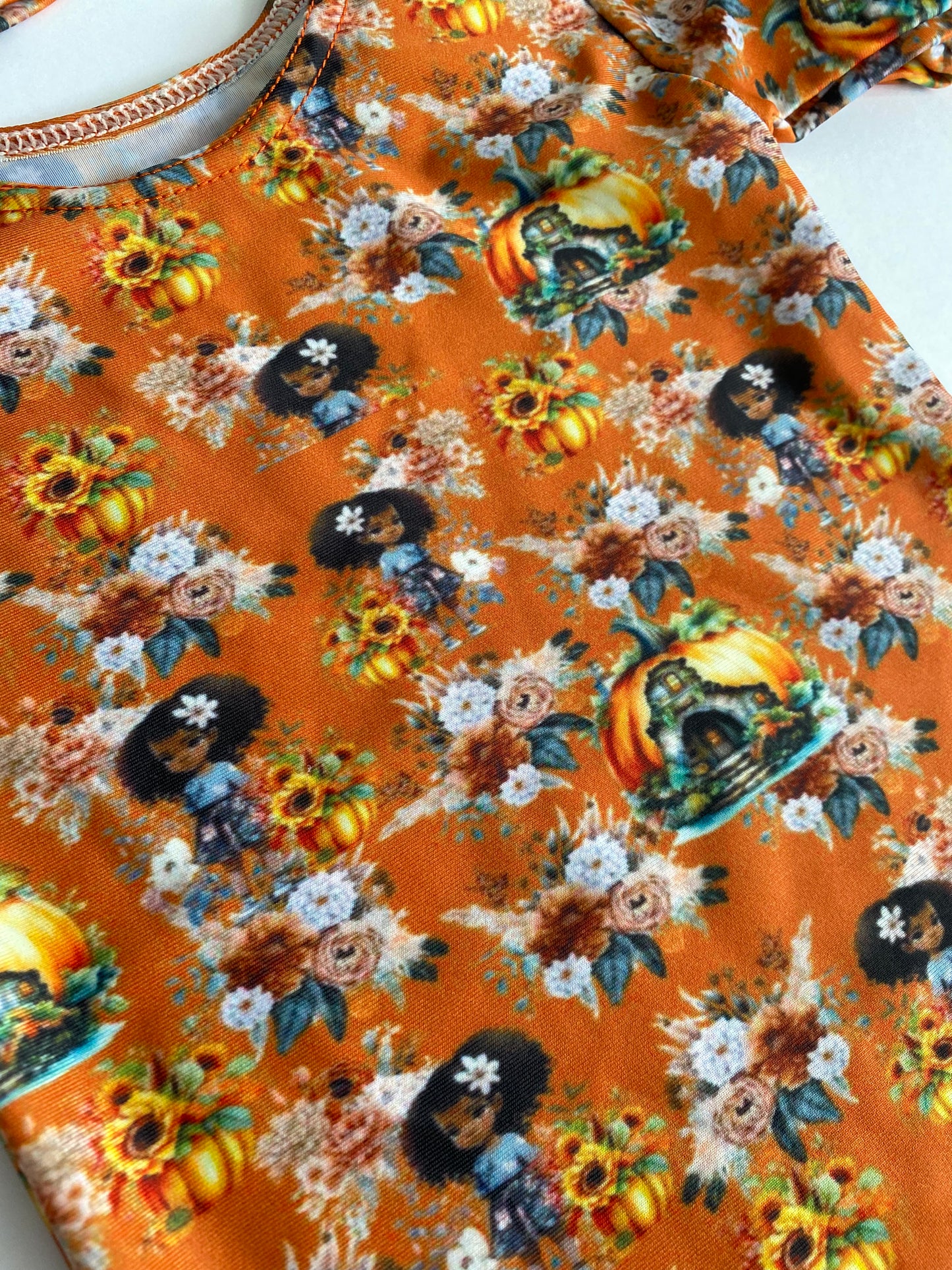 Pumpkin girl longsleeve bodysuit