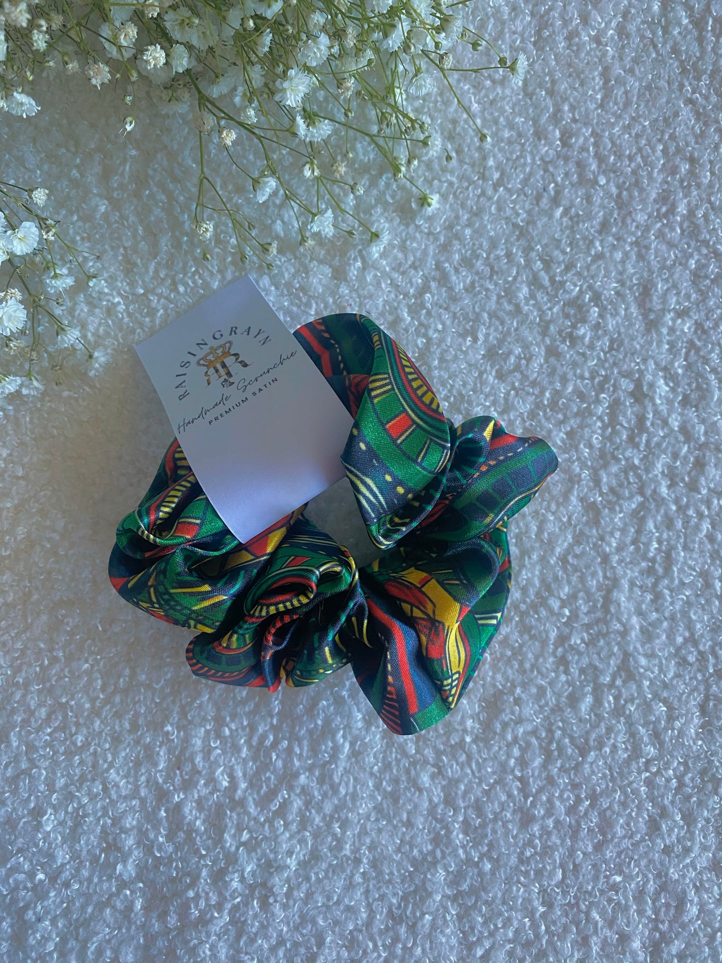 African Print Regular Satin Scrunchies