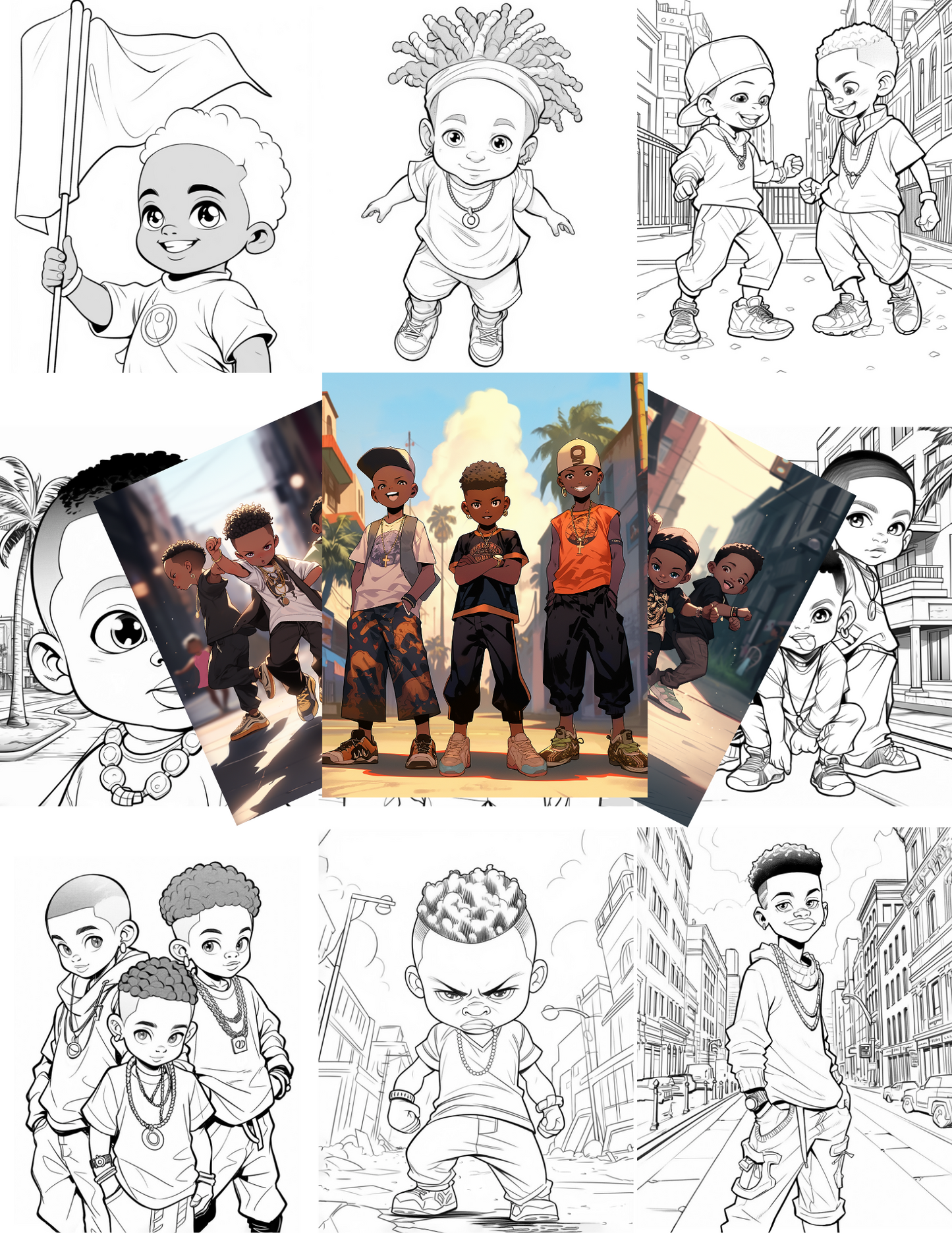 Magic Black Boys Colouring Book Download