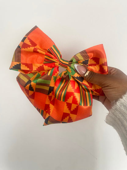 African & Caribbean Satin Bow Hair Clips