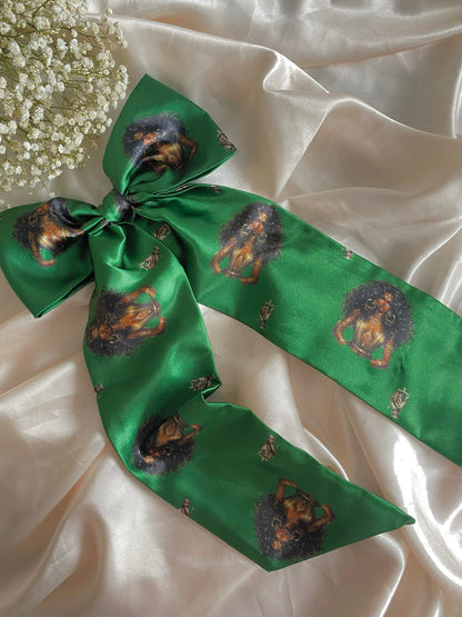 Autumn XL Satin LongTail Bow Hair Clips