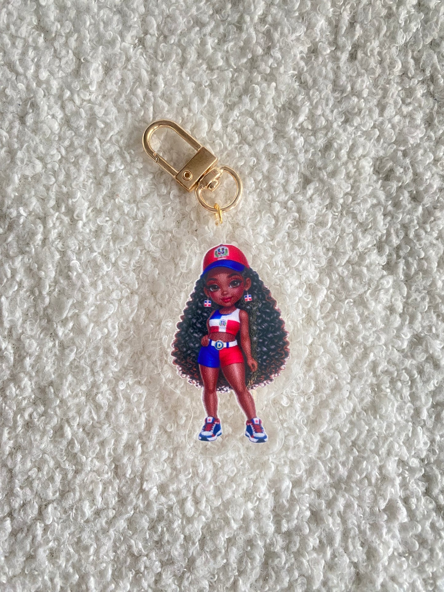 Flag Girl Keychains