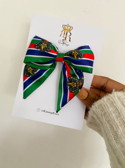African & Caribbean Satin Mini Bow Hair Clips