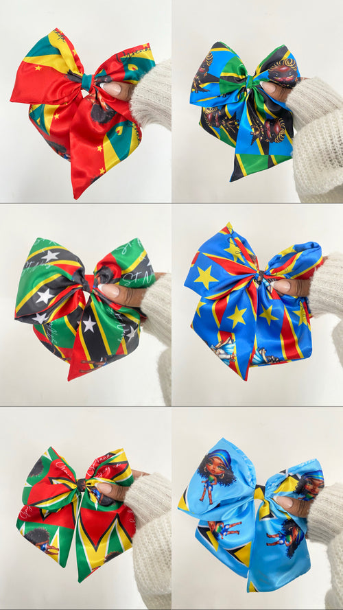 African & Caribbean Satin Bow Hair Clips
