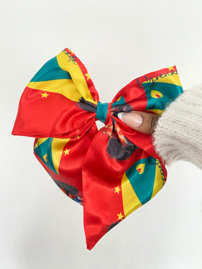 African & Caribbean Satin Bow Hair Clips