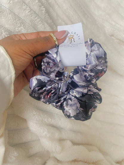 Autumn Damask Regular Satin Scrunchies