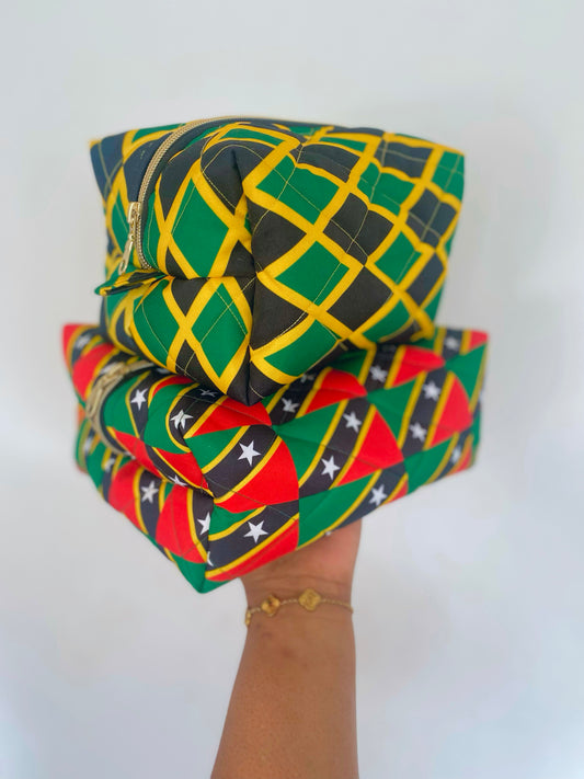 PRE - ORDER African & Caribbean Flag Cosmetic Bags