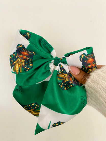 African & Caribbean Satin Bow Hair Clips