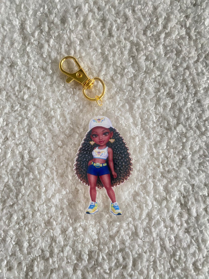 Flag Girl Keychains