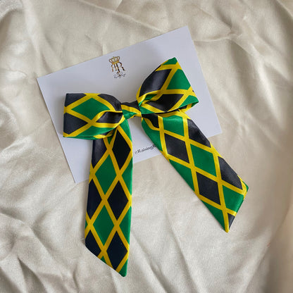 African & Caribbean Satin LongTail Mini Bow Hair Clips