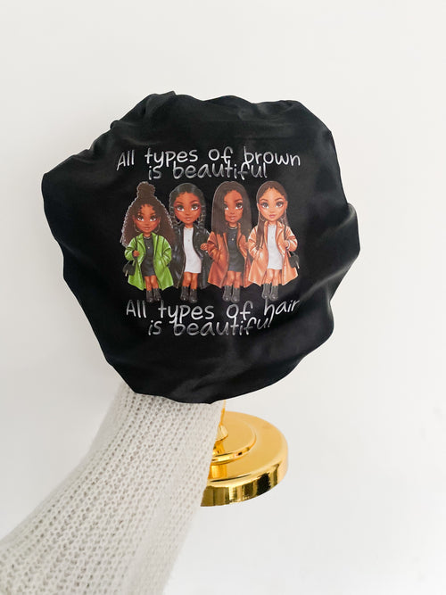 Black “All types of brown” Bonnet