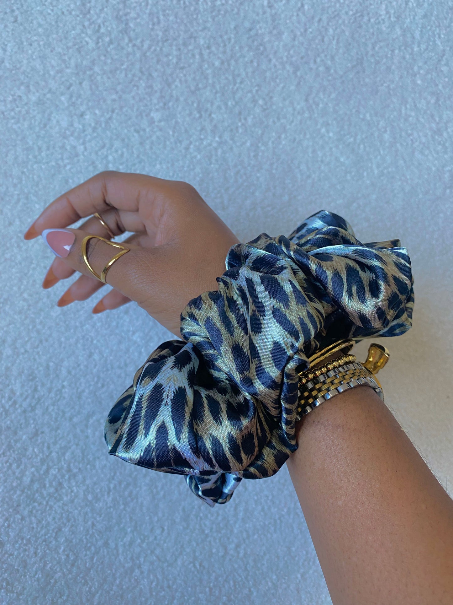 Autumn Damask Satin Scrunchies