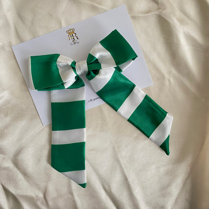 African & Caribbean Satin LongTail Mini Bow Hair Clips