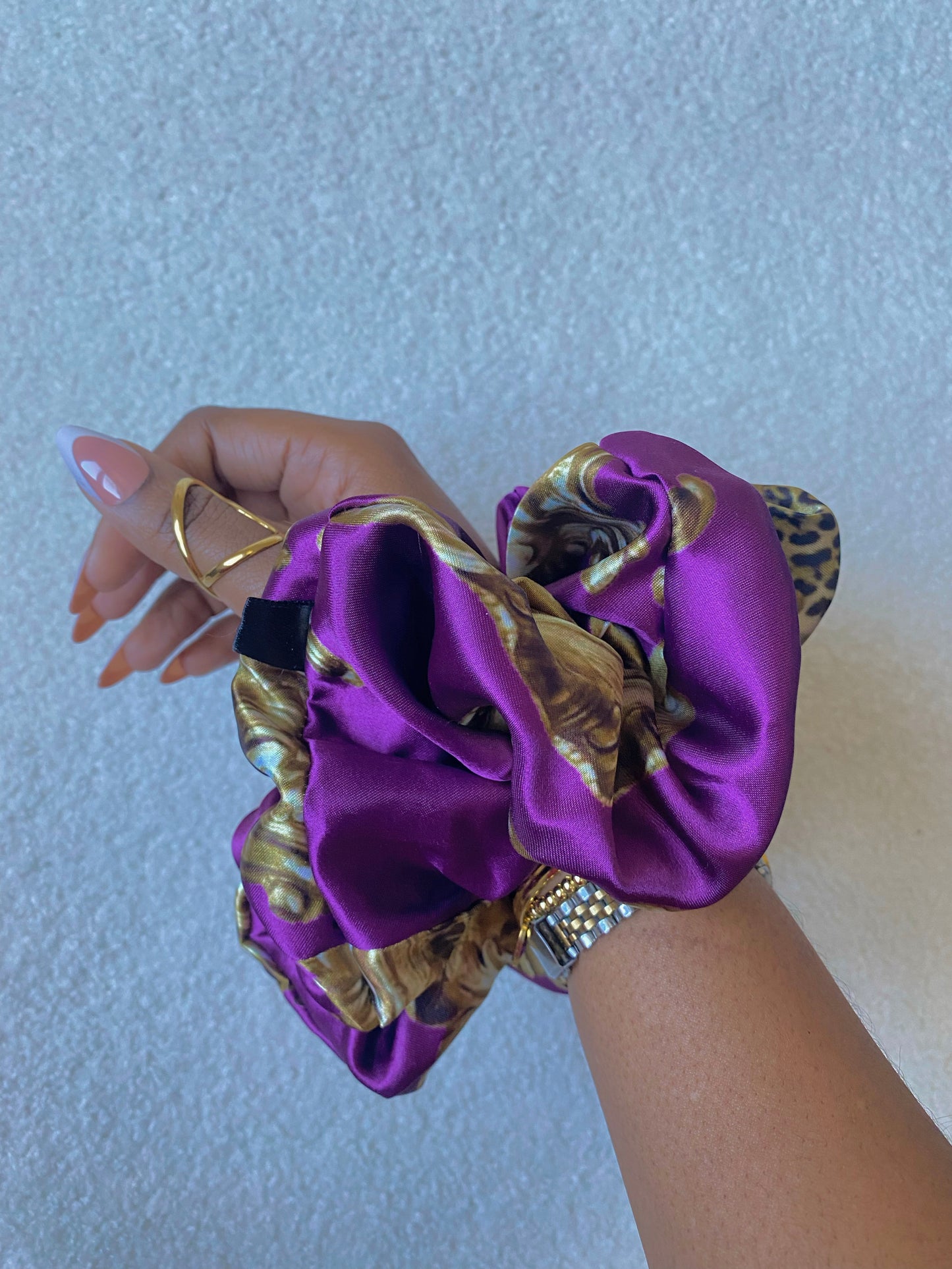 Autumn Damask Satin Scrunchies