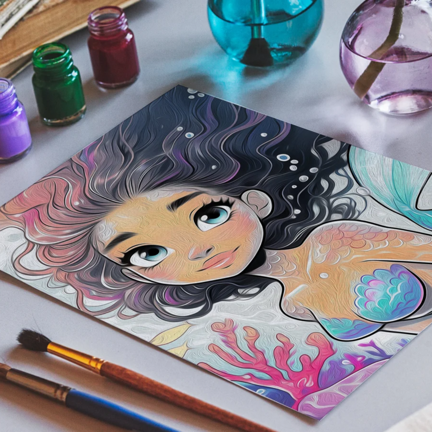 Black Mermaid Colouring Book Download