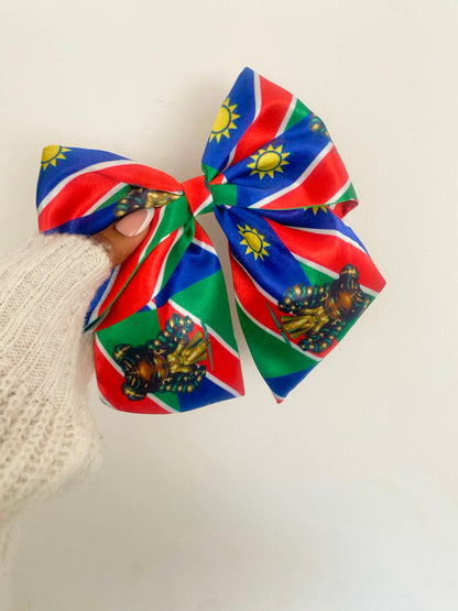 African & Caribbean Satin Bow Hair Clips