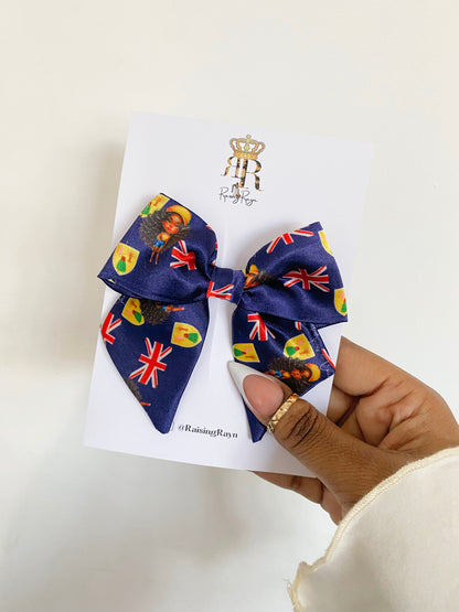 African & Caribbean Satin Mini Bow Hair Clips