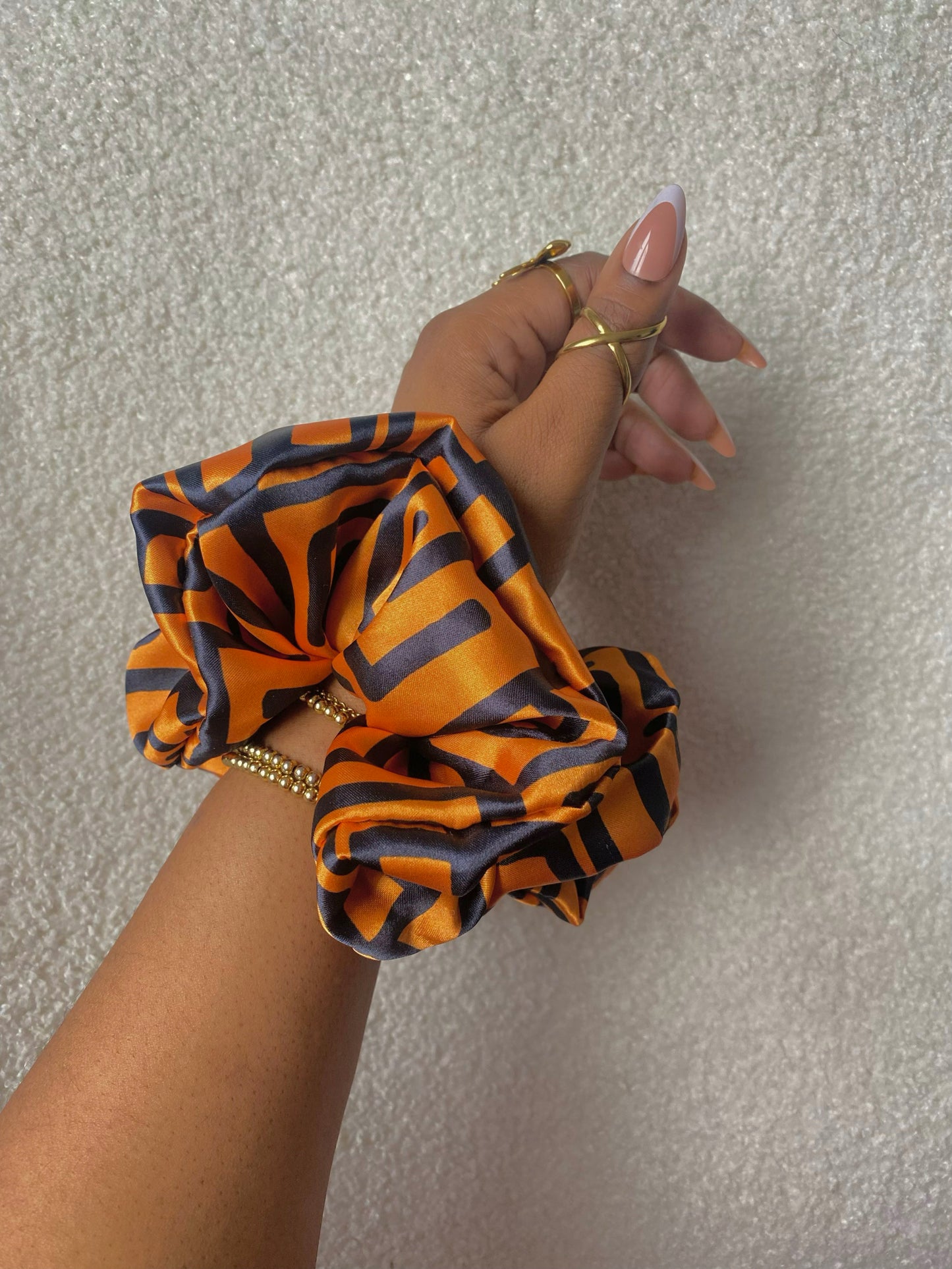 XL African Print Satin Scrunchies