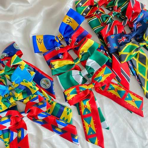 African & Caribbean Satin LongTail Mini Bow Hair Clips